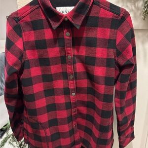 Orvis Kids Red and Black Plaid Button Down Shirt